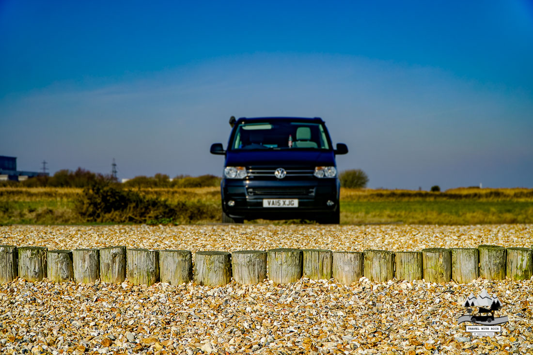 Calshot Beach Lunch in our VW California Campervan